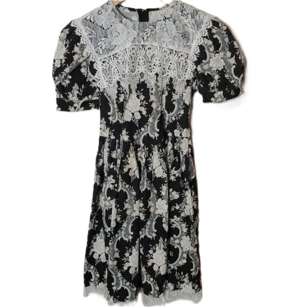 Vintage Gunne Sax Dress 80's Girl's Jessica McClintock Lace Collar Floral